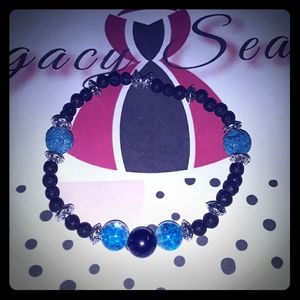 ☆Lapis lazuli☆ Natural Stone & lavabead bracelet